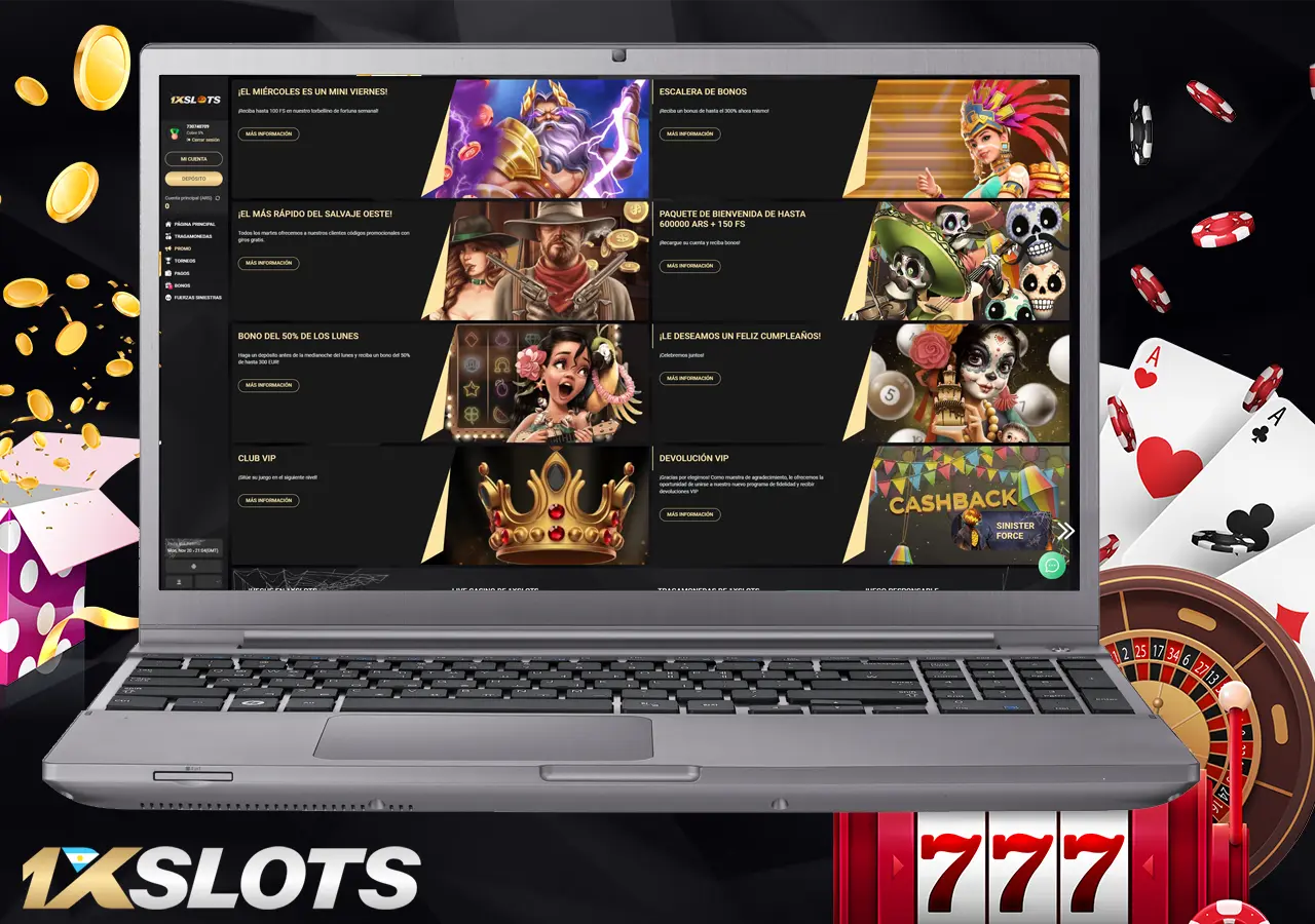 El casino en línea 1xSlots ofrece bonos adicionales