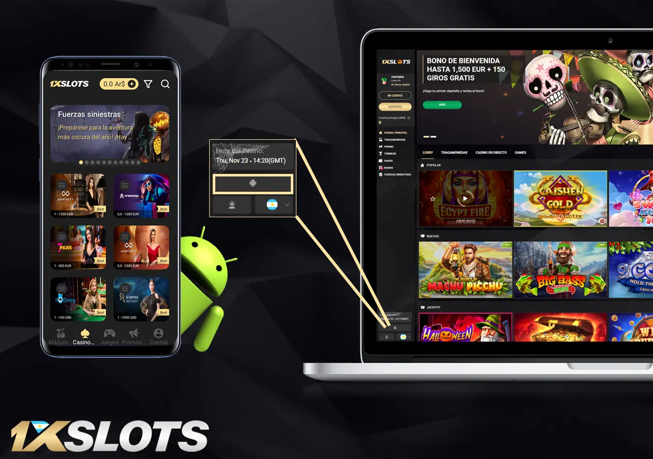 Cómo instalar la aplicación de casino en línea 1xSlot en Android